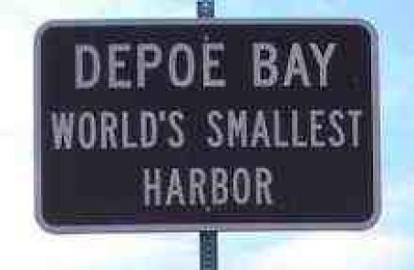 Sign for "Depoe Bay, World's Smallest Harbor"